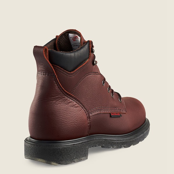 Red Wing Work Boots Mens Burgundy - Supersole® 2.0 - 6-inch Waterproof Soft Toe - 4105963-OF